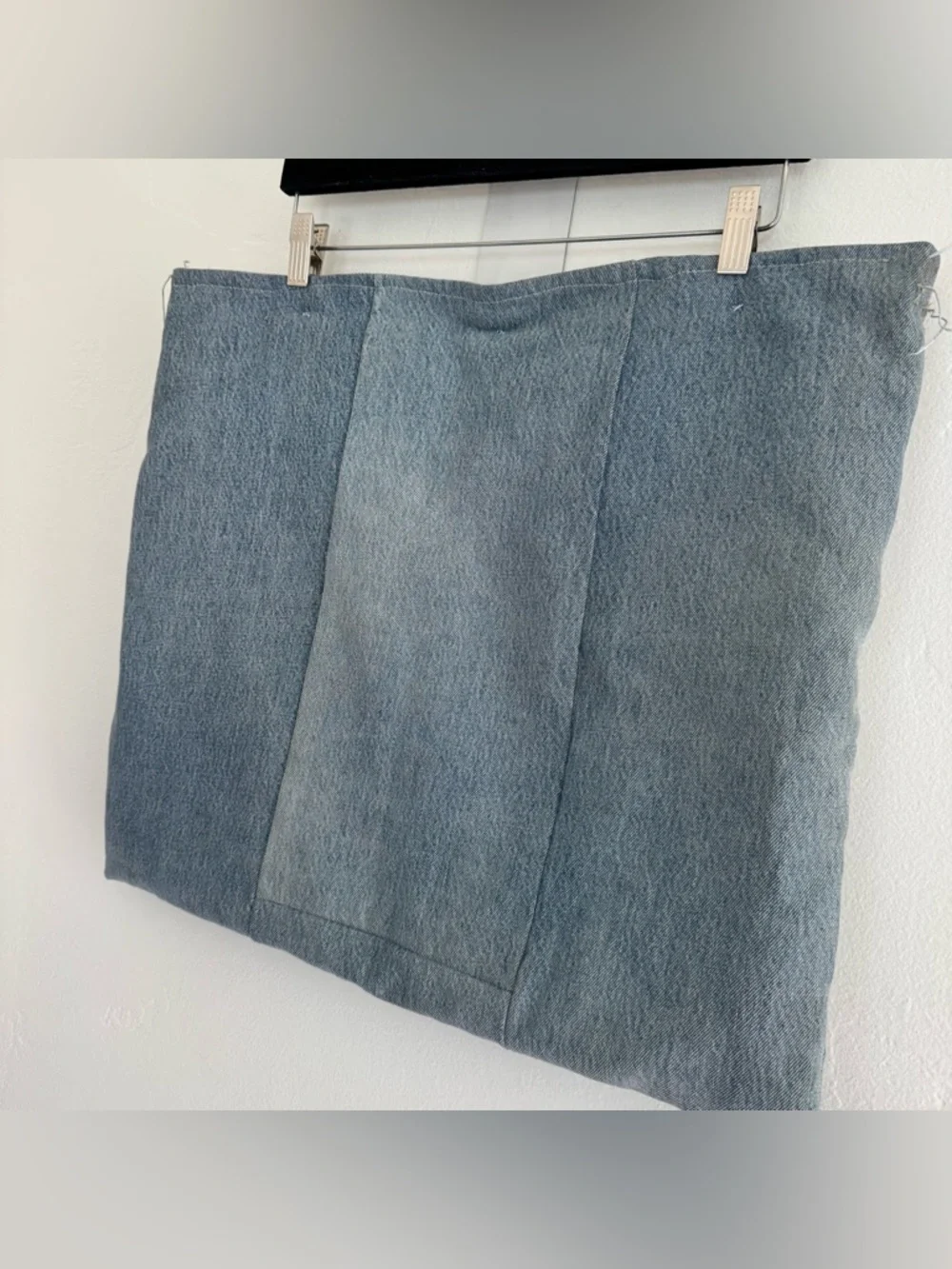 Levi’s Upcycled Handmade Denim Pillow Cover Blue Pockets Quilted Americana 18x20